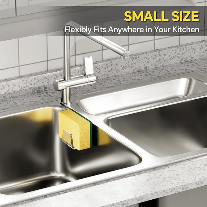 NiHome Clear Acrylic Kitchen Sink Sponge Holders 2PCS - Image 4