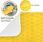 ALAZA Yellow Honeycomb Hexagon Dish Drying Mat - Image 2