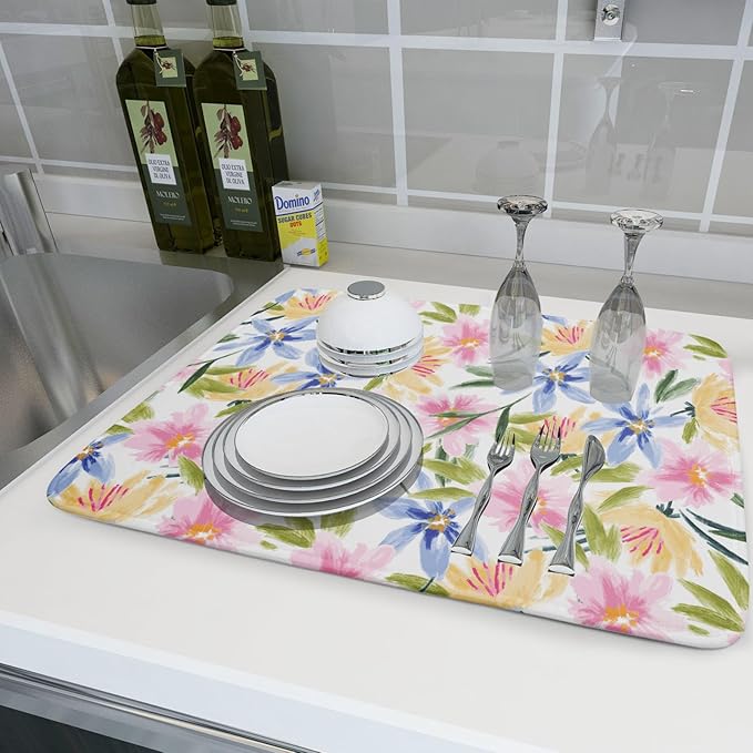 Aportt Spring Summer Floral Dish Drying Mat - Image 6