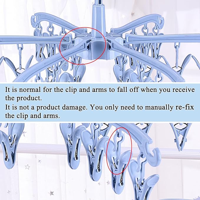 Foldable Drying Rack with 24 Clips - Image 4