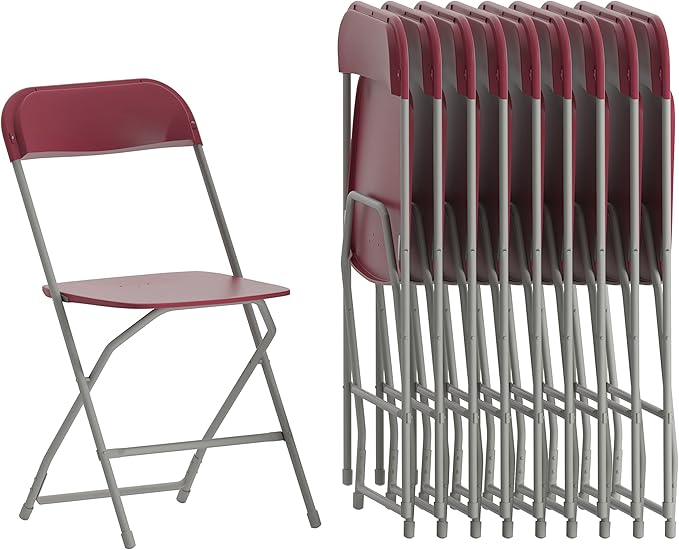 Hercules Series Plastic Folding Chair Red - 10 Pack 650LB Weight Capacity Comfortable Event Chair-Lightweight Folding Chair by FlashFurniture
