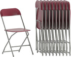 Hercules Series Plastic Folding Chair Red - 10 Pack 650LB Weight Capacity Comfortable Event Chair-Lightweight Folding Chair by FlashFurniture