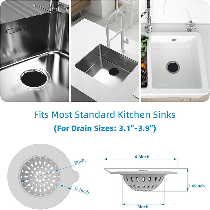 4 Pack Silicone Kitchen Sink Drain Catcher - Image 2