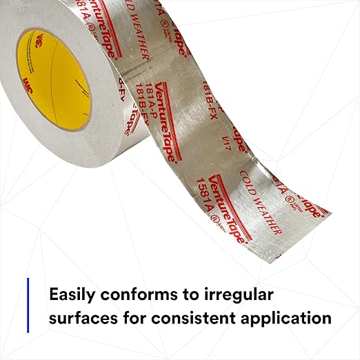 3M Venture Tape UL181A-P Aluminum Foil Tape 1581A, Rigid and Flexible Duct - Image 6