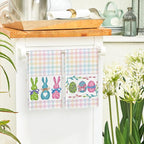 Artoid Mode Colorful Stripe Rabbit Bunny Eggs Easter Kitchen Towels Dish Towels - Image 4