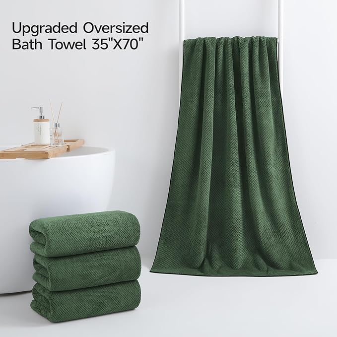 REDKISS 4 Pack Premium Bath Towels, Plush Coral Fleece Towels - Image 2