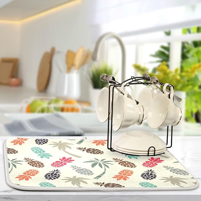 Super Absorbent Dish Drying Mat, Microfiber Fast-Drying Dish Mat, Kitchen Dish - Image 5