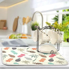 Super Absorbent Dish Drying Mat, Microfiber Fast-Drying Dish Mat, Kitchen Dish - Image 5