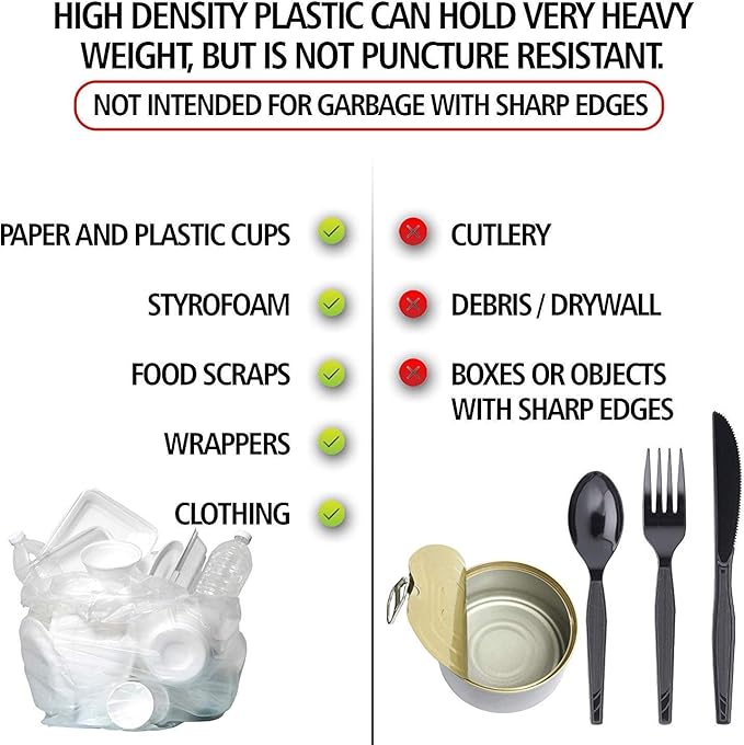 Aluf Plastics High Density Trash Bags, 16 Gallon, 6 Micron, - Image 5