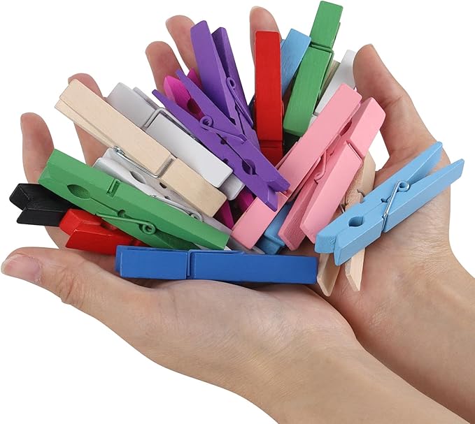 100Pcs Colored Wooden Clothespins, 2.9inch Clothes Pins - Image 5
