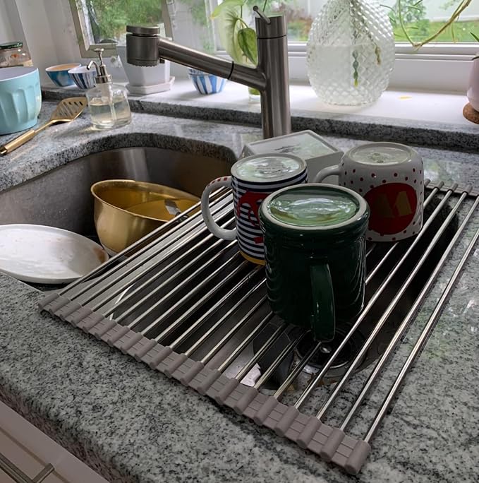 Ahyuan Roll up Dish Drying Rack Over The Sink Kitchen Roll up Sink Drying Rack by Ahyuan