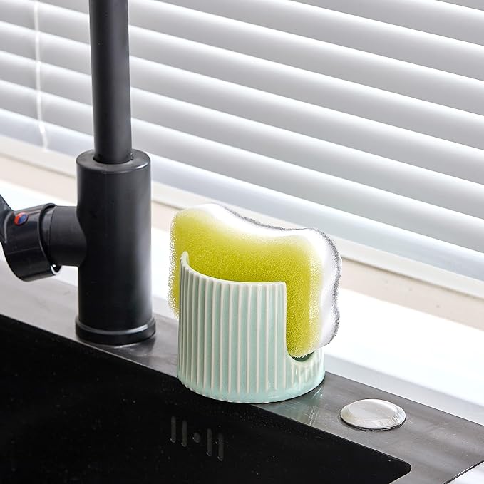 Ceramic Sponge Holder for Kitchen Sink, Sink Caddy Organizer, Dish Sponge - Image 5