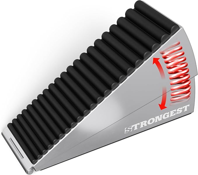 Strongest Home XL Adjustable Chrome Door Stopper by STRONGESTHOME