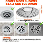 Shower Drain Hair Catcher, Upgraded 2Pack Premium Silicone Drain Protector & - Image 4