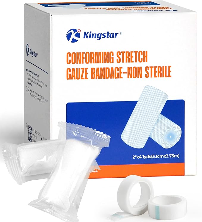 Gauze Rolls Bandages 2" x 4.1yds, Conforming Stretch Gauze Bandage 6 Inch by Kingstar