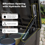 180 Gallon Outdoor Storage Box, Large Resin Deck Box for Patio Furniture Cushion Garden Tools, Waterproof and Lockable Design(Black) - Image 3