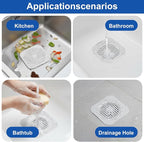 4Pcs Square Drain Cover for Shower, TPR Drain Hair Catcher Shower Drain Cover - Image 7