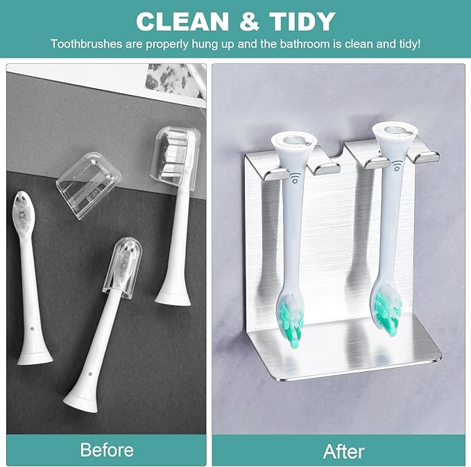 Electric Toothbrush Head Holder, Tooth Brushing Holder, Wall Mounted Toothbrush - Image 6