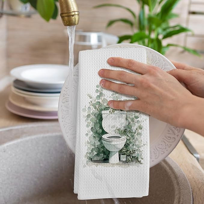 Sage Green Eucalyptus Hand Towels - Image 4