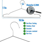 Wire Hangers 100 Pack, Heavy Duty, Space Saving, Stainless Steel, 16.5inches - Image 6