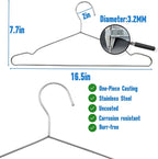 Wire Hangers 60 Pack, Heavy Duty, Space Saving, Stainless Steel, 16.5inches - Image 6