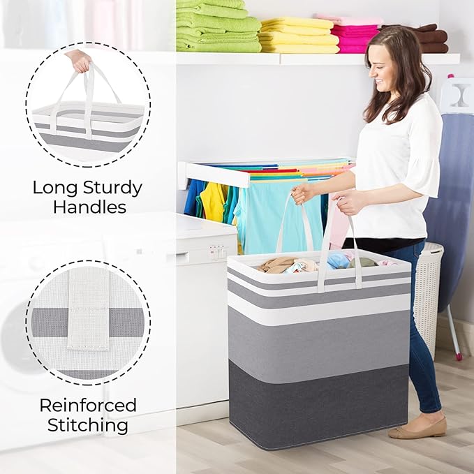 StorageRight Laundry Basket Hamper Large Collapsible Laundry Hamper - Image 4