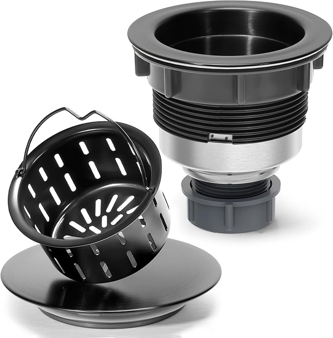 BOTEMY Stainless Steel Black Sink Drain Strainer 3-1/2'' Kitchen Sink Drain by BOTEMY
