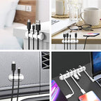 White Cable Clips, Cord Organizer Cable Management, Cable Organizers USB Cable - Image 7