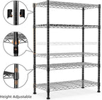 Xcity Storage Shelves, 4 Tier Heavy Duty Metal Shelving Unit, 1600 LBS Capacity Adjustable Steel Wire Shelf Organizer for Pantry, Kitchen, Garage, 14" D x 36" W x 54" H, Black - Image 4
