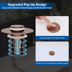 Hibbent Upgraded 3 in 1 Bathroom Sink Drain Strainer, Universal Pop Up Stopper - Image 5