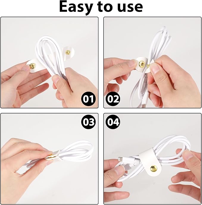 6pcs Leather Cable Organizer - Image 4