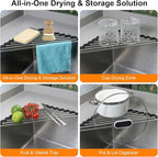 Corner Dish Drying Rack, Kitchen Sink Caddy Sponge Holder, Triangle Over The - Image 5