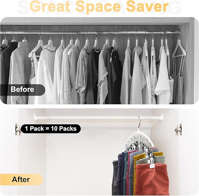 Legging Organizer for Closet, Metal Yoga Pants Hanger w/Rubber Coated 1 Pack - Image 3