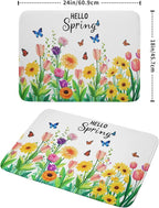 Hello Spring Flowers Green Dish Drying Mat 18 x 24 Inch - Image 2