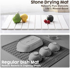 Large Stone Dish Drying Mat for Kitchen Counter, Premium Diatomaceous Earth - Image 6