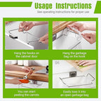 Trash Bag Holder, Stainless Steel Garbage Bag Holder Portable Under Sink Bag - Image 7