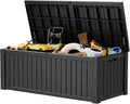 Outdoor Storage Box, Resin Deck Boxes Indoor and outdoor, Waterproof Storage Box Lockable Lid (Black,200 Gallon) by NBYSGO