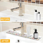 2 Pack Butterfly Floral Sink Splash Guard Faucet Mat Rose Lily Tulip Peony - Image 6