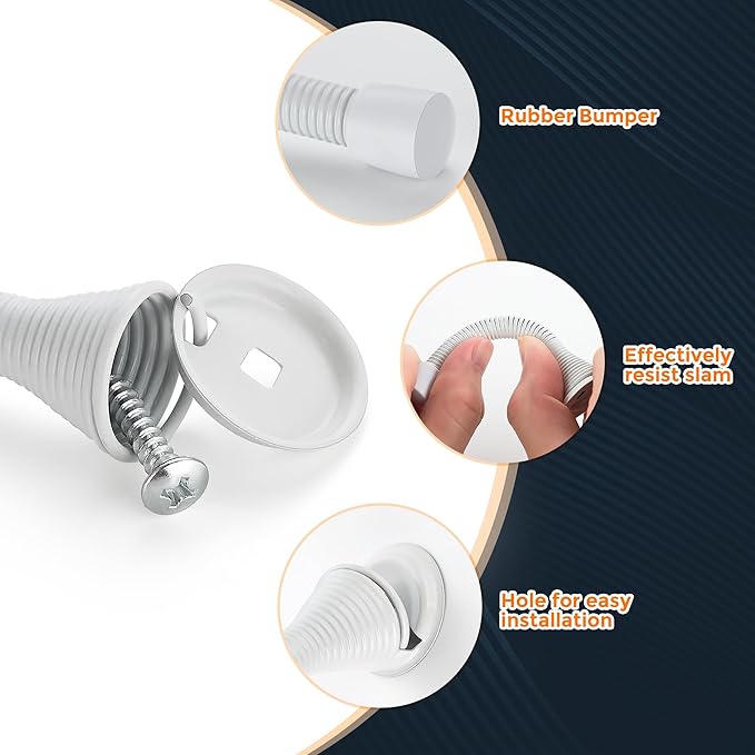 Ravinte Door Stoppers, 30 Pack White Spring Door Stops - Image 3