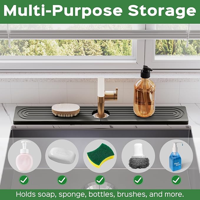 23.6 Inch Stone Faucet Mat for Kitchen Sink Splash Guard - Image 5