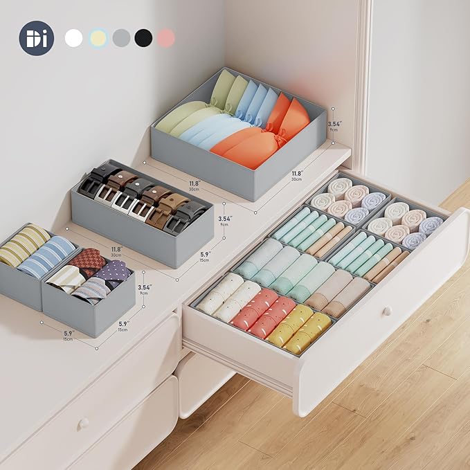 DIMJ Drawer Organizer Clothes Storage- 18 Pack Baby Dresser Organizer - Image 2