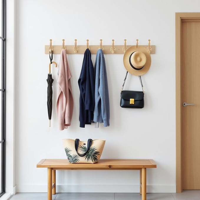 6 Pack Coat Hooks Wall Mount Heavy Duty Utility Retro Double Hooks - Image 6