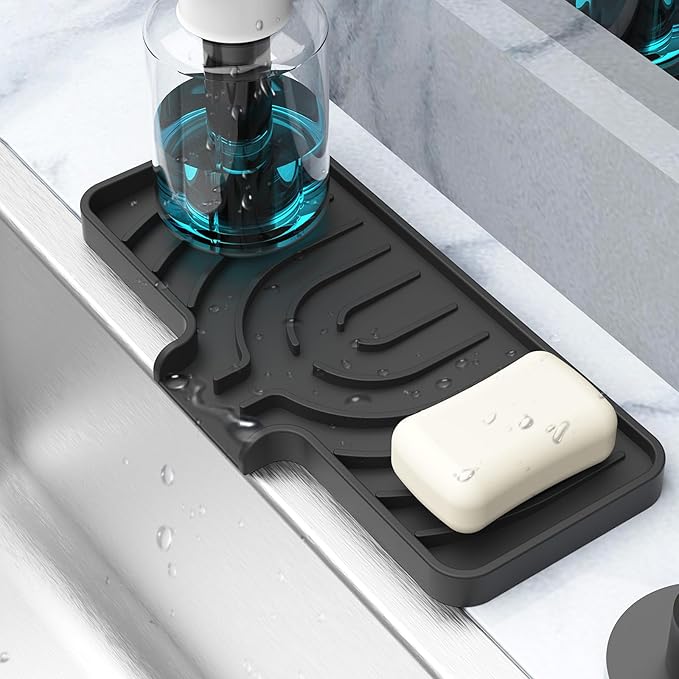 Sponge Holder for Kitchen Sink, Dish Sponge Holder & Soap Tray by JIUBAR