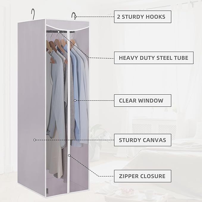 STORAGE MANIAC 2-Pack Hanging Garment Bag Zipper Cover - Image 6