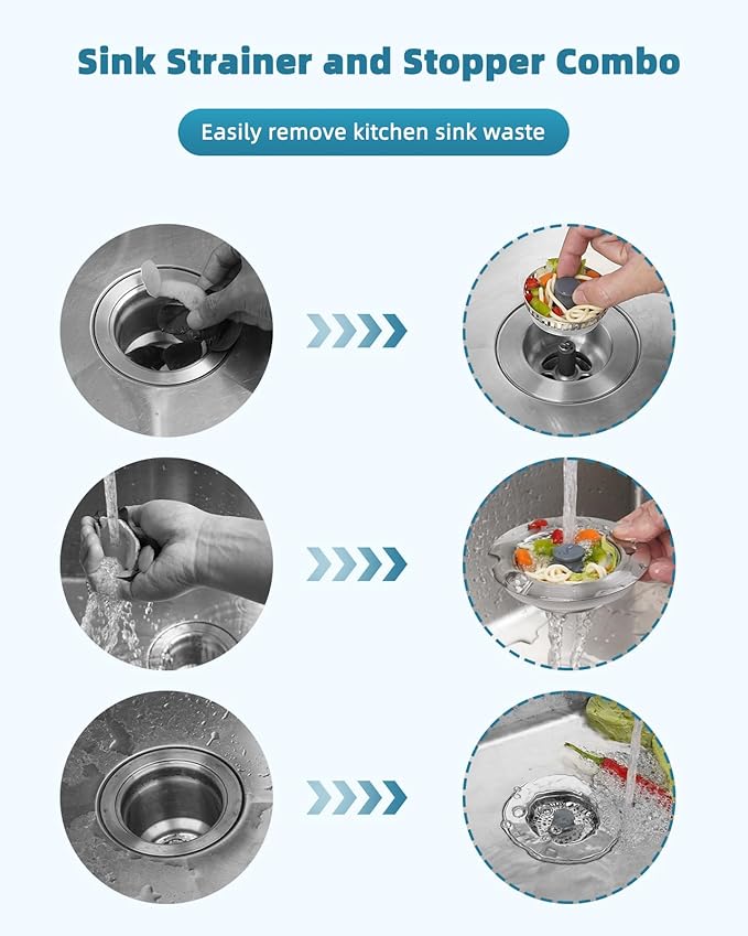 Hygie Rinse All Metal Sink Drain Strainer - Image 3