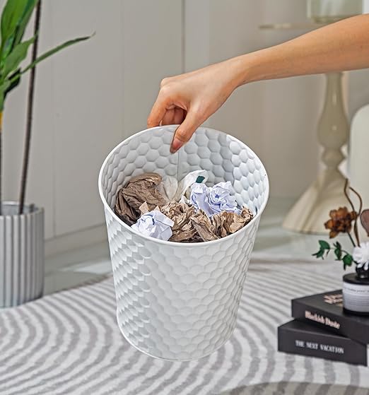Small Metal Trash Can Wastebasket, Decorative Honeycomb Garbage Can Waste Basket - Image 9