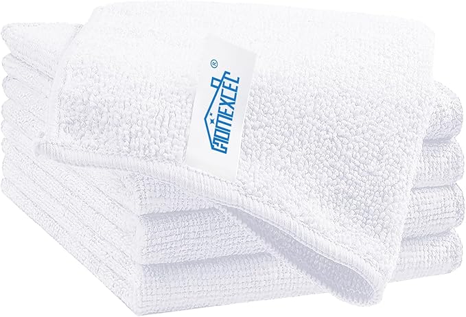 HOMEXCEL White Microfiber Cleaning Cloth, 5 Pack Cleaning Towels by HOMEXCEL