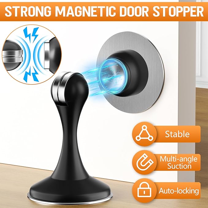 Magnetic or Stoppers Magnetic Door Catch, 2 Pack Stainless Steel Heavy Duty - Image 2