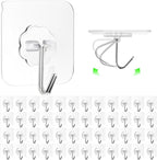 ZESLMG Adhesive Wall Hooks for Hanging, 48 Pack Self Sticky Hooks Heavy Duty by ZESLMG