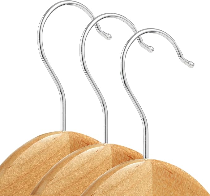 Casafield - 40 Natural Wooden Suit Hangers - Premium Lotus Wood - Image 2